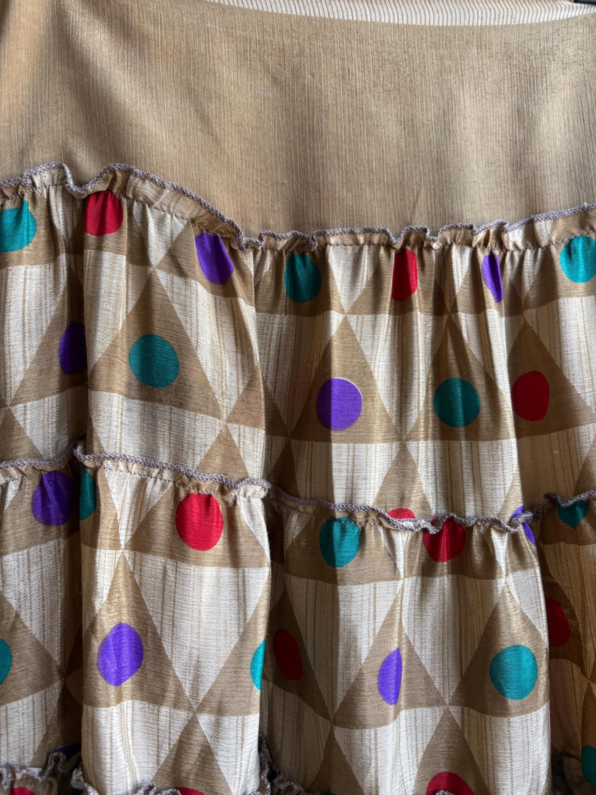 Vintage Geometric Silk Maxi Skirt — additional view 9