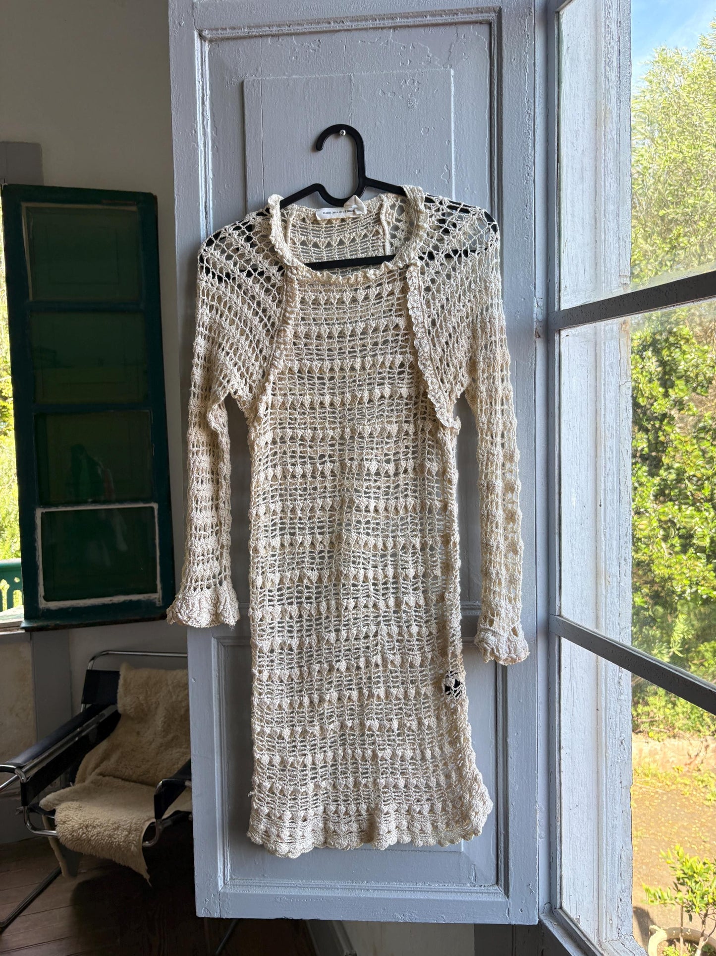 Vintage Isabel Marant Étoile Off-White Knit Dress — back view