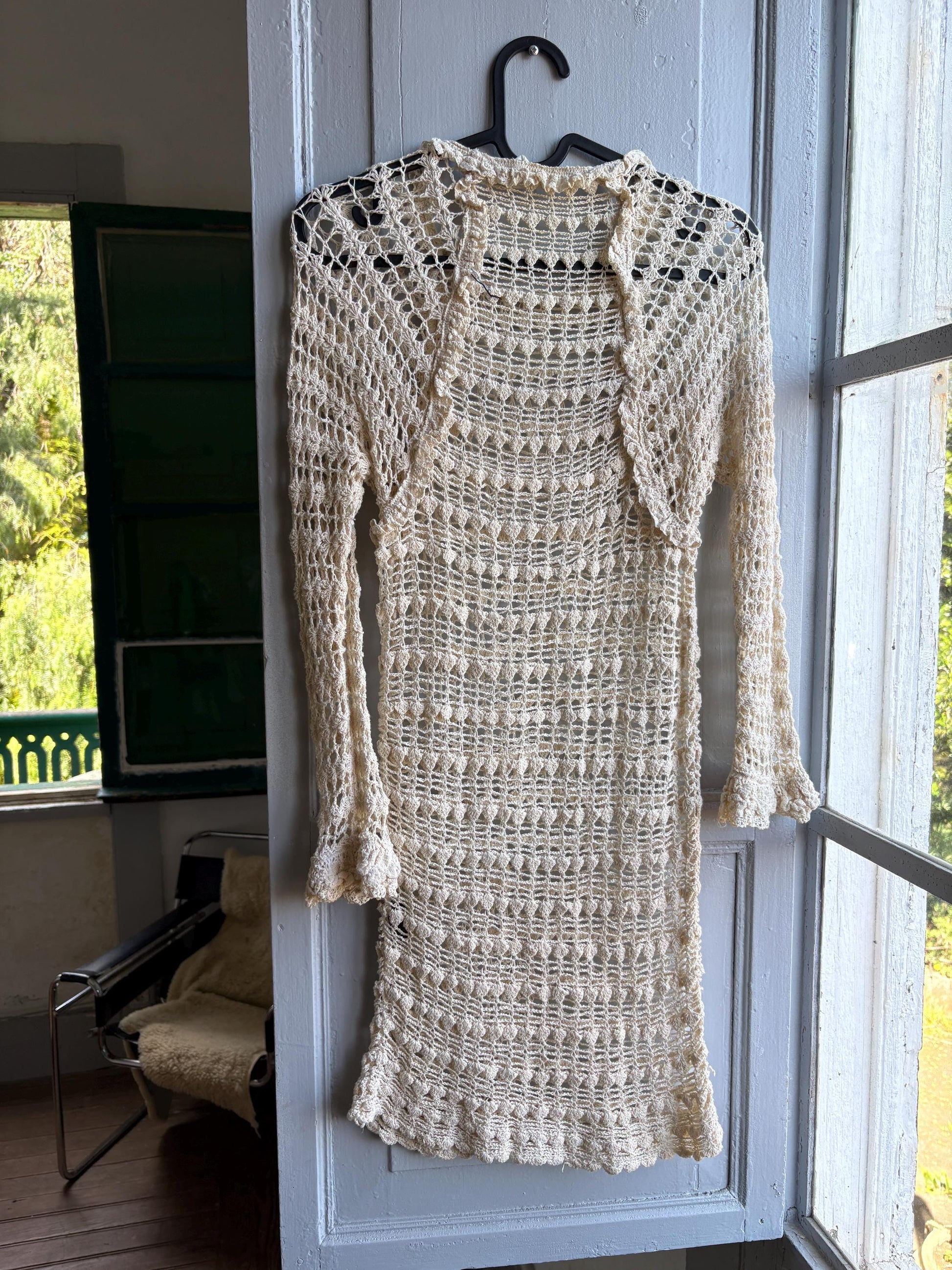 Vintage Isabel Marant Étoile Off-White Knit Dress — fabric close-up