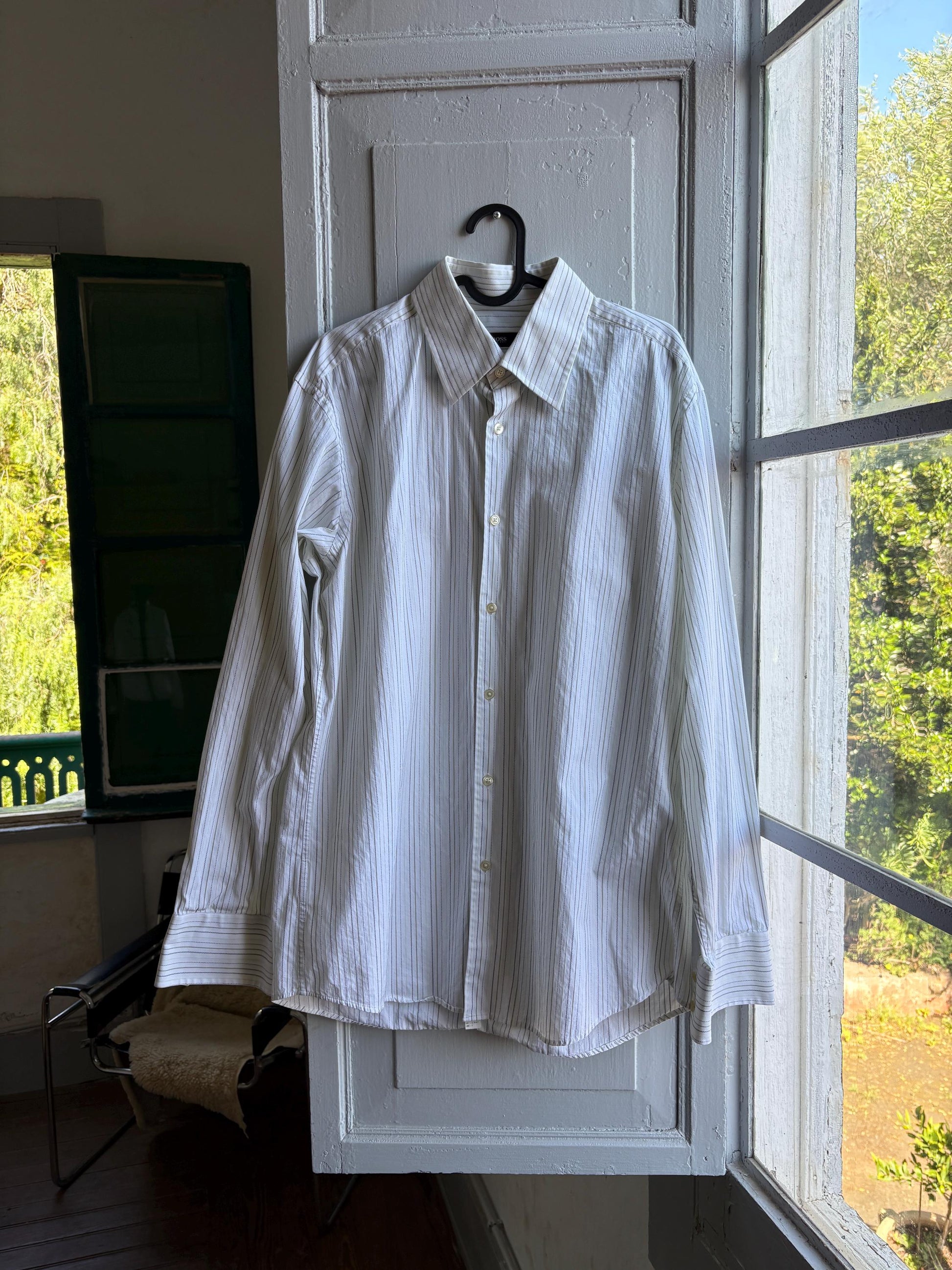 Vintage Stripe Cotton Oxford Shirt — detail
