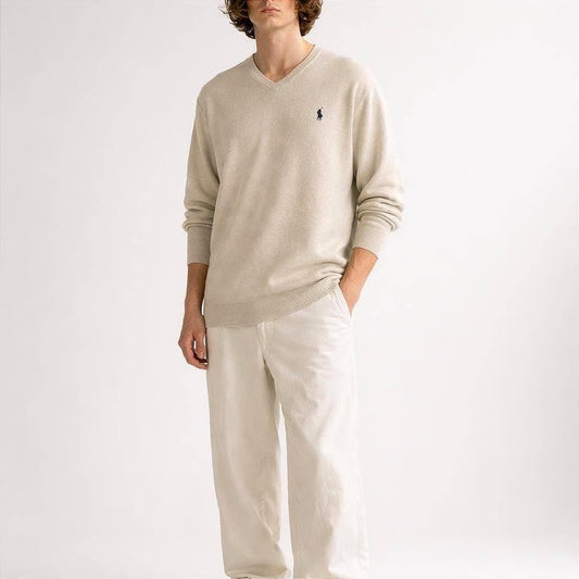 Beige Pima Cotton Long Sleeve Shirt