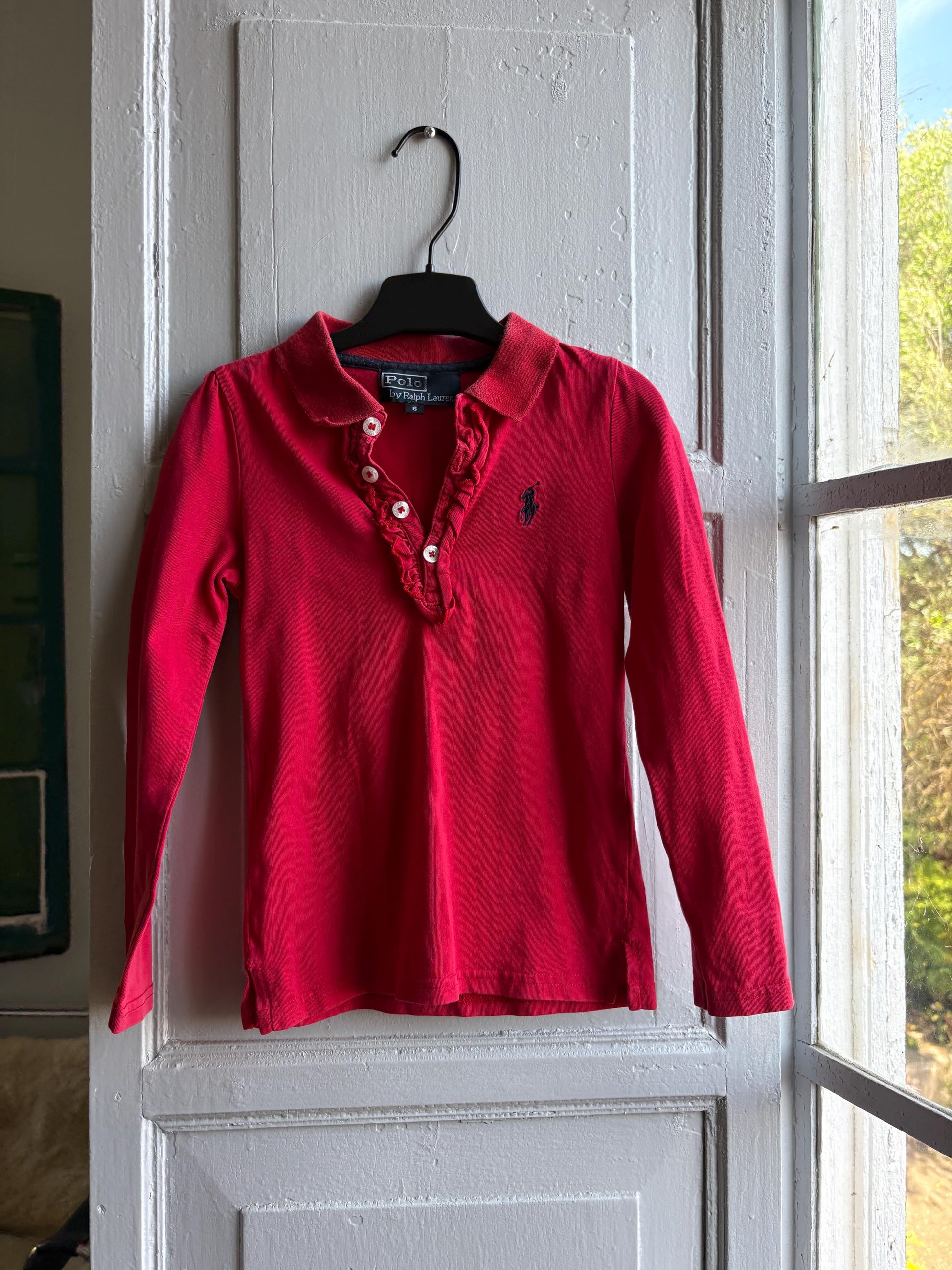 Polo Ralph Lauren Red Long Sleeve Shirt — back view