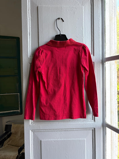 Polo Ralph Lauren Red Long Sleeve Shirt — fabric close-up