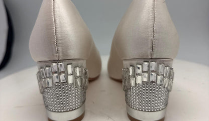 Ivory Satin Low Block Heel Wedding Shoes — additional view 6