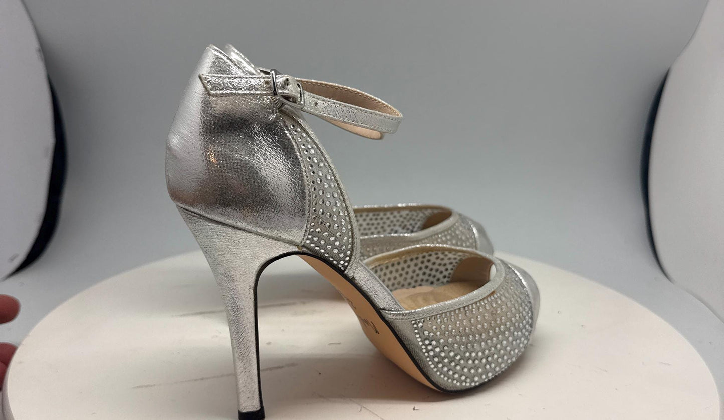 Silver Bridal Platform Heels — additional view 5
