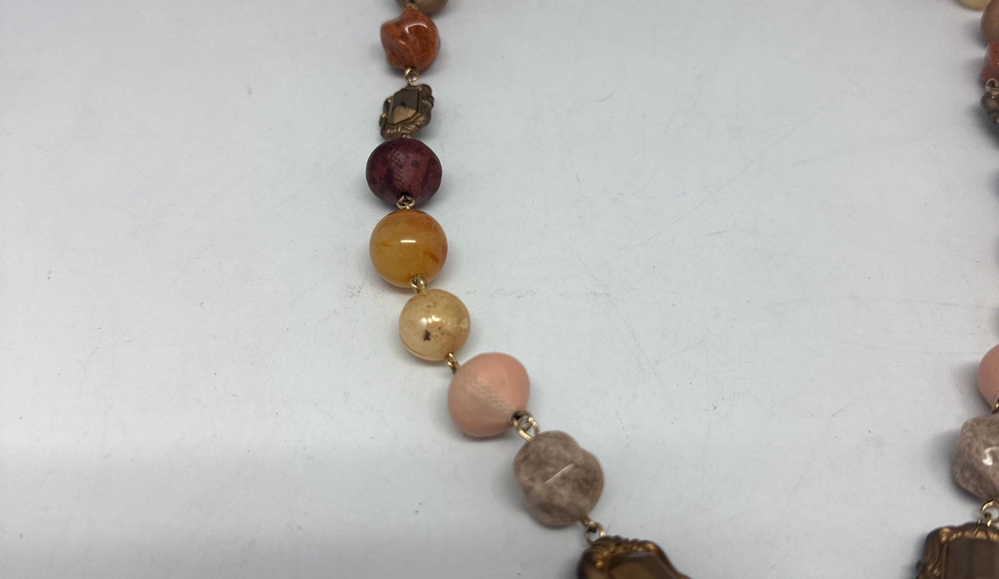 Vintage Multicolor Stone Mediterranean Necklace — additional view 5