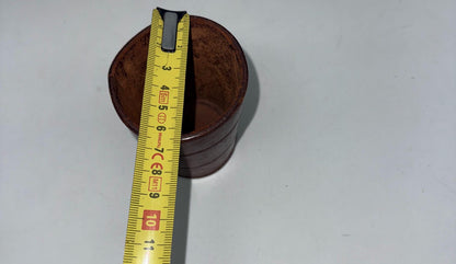 Vintage Brown Leather Cup, Masculine Decor — additional view 9