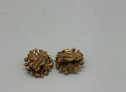 Signed Florenza Victorian Revival Clip-On Earrings — additional view 8