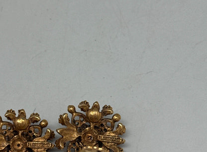 Signed Florenza Victorian Revival Clip-On Earrings — additional view 11