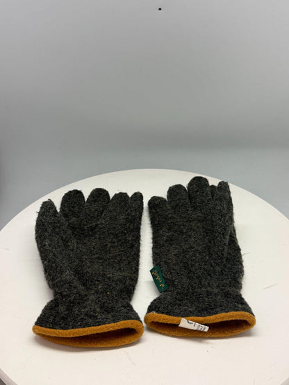 Dark Grey Wool Gloves With Rabbit Silk Blend — back view
