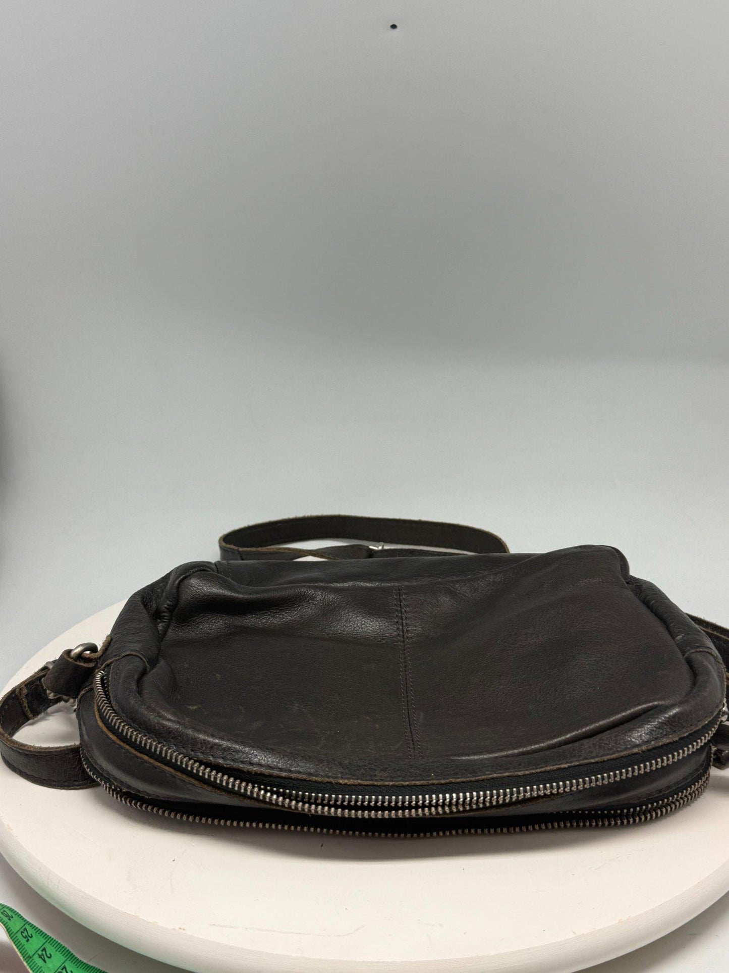 Vintage Black Leather Crossbody Bag — additional view 7