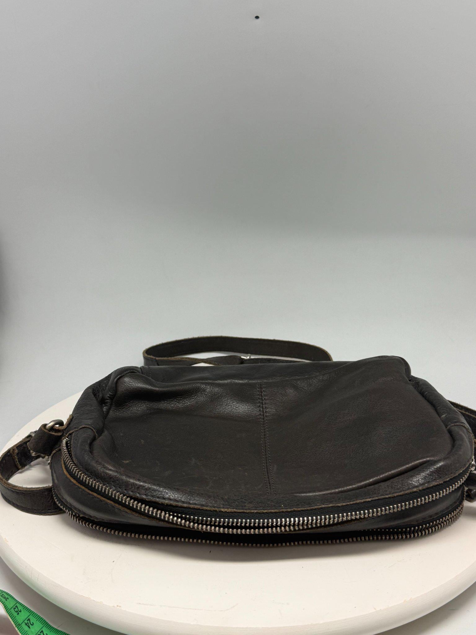 Vintage Black Leather Crossbody Bag — additional view 7