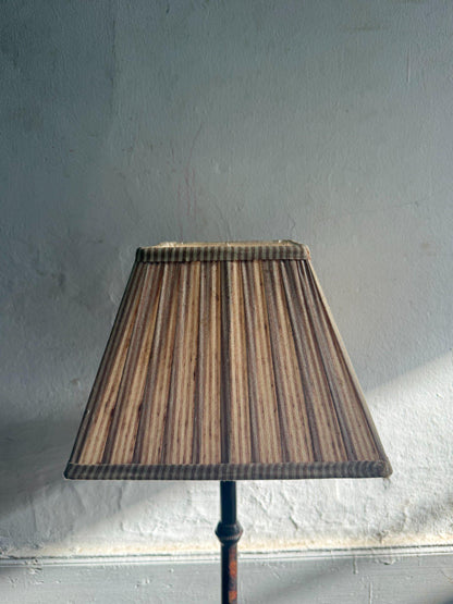 Vintage Brown Table Lamp with Striped Shade — additional view 8