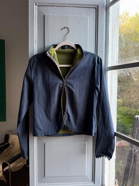 Vintage Y2K Blue and Green Women's Top