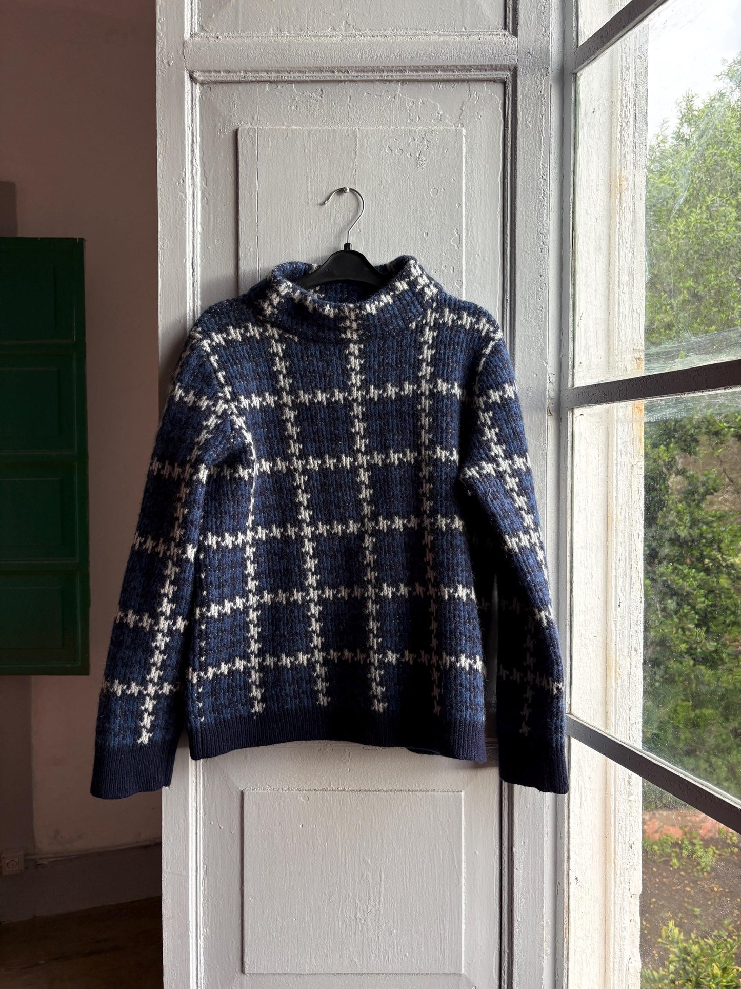Vintage Gant Blue Checkered Wool Jumper — additional view 5