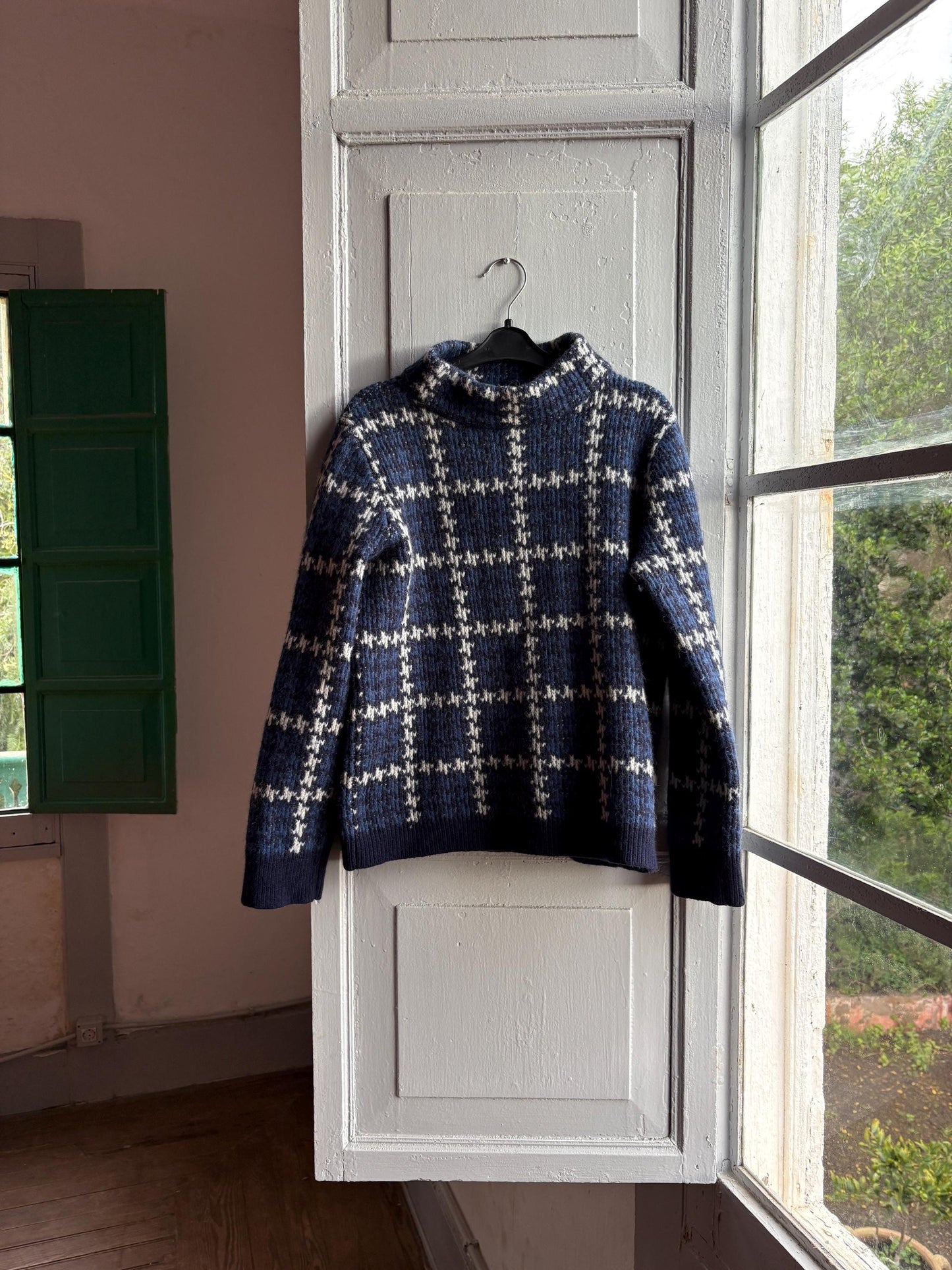 Vintage Gant Blue Checkered Wool Jumper — additional view 8