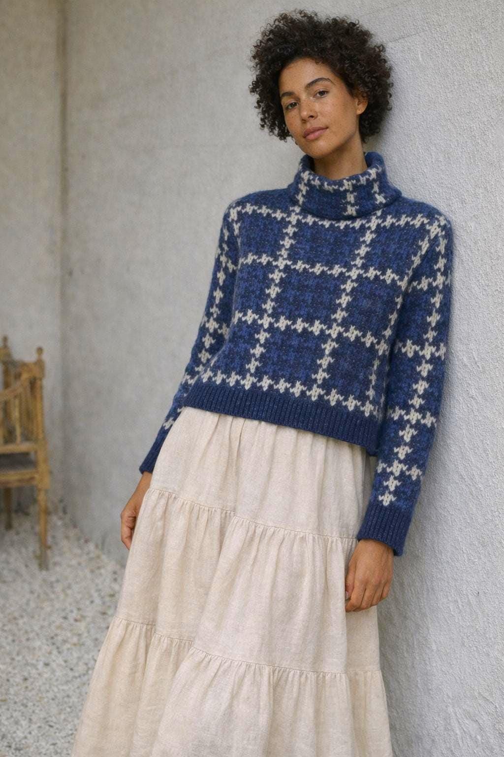 Vintage Gant Blue Checkered Wool Jumper