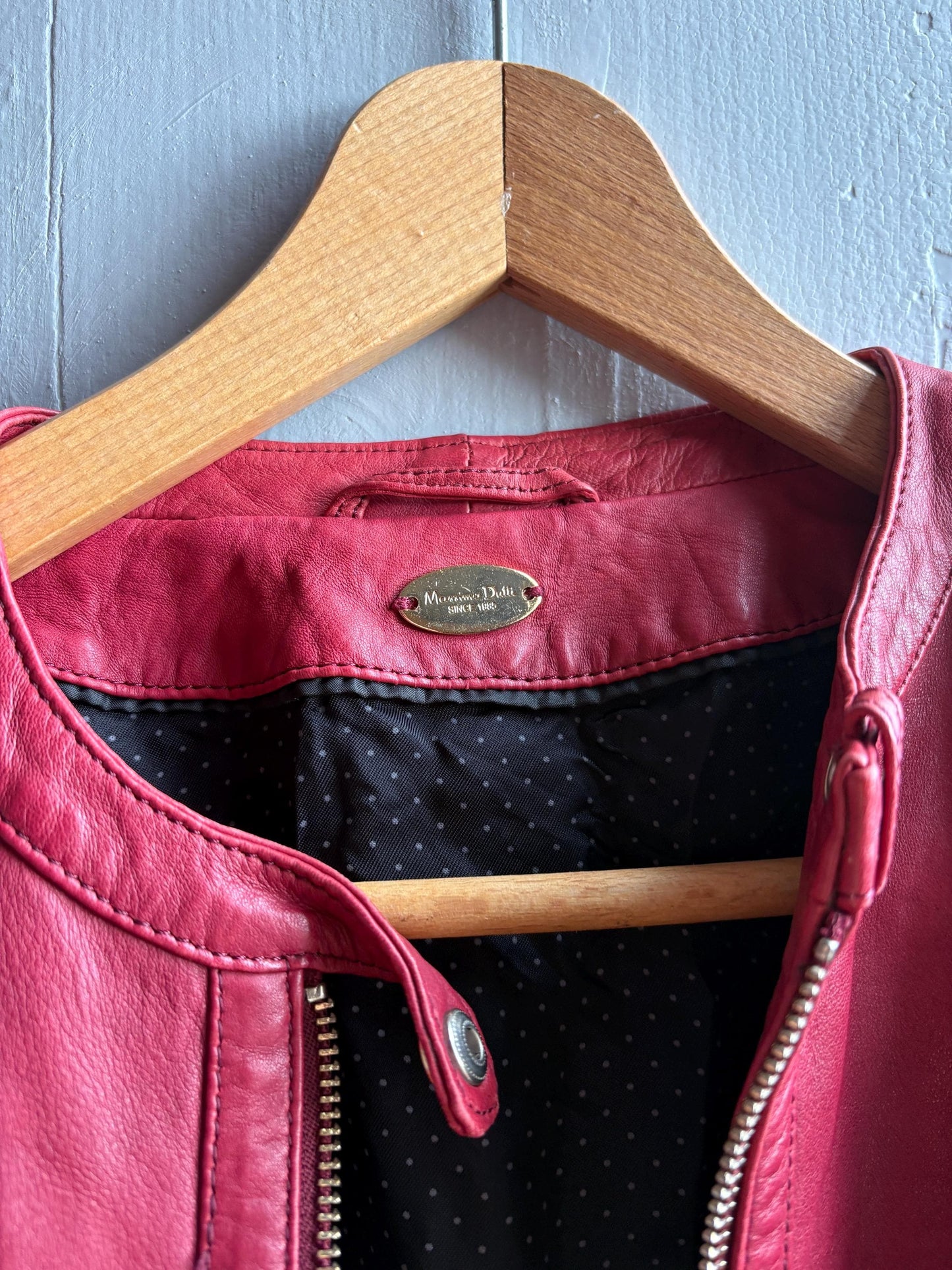 Burgundy Leather Minimalist Jacket for Women — additional view 12