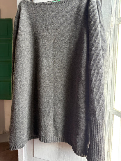 Dark Grey Wool Sweater With Ribbed Cuffs — additional view 8