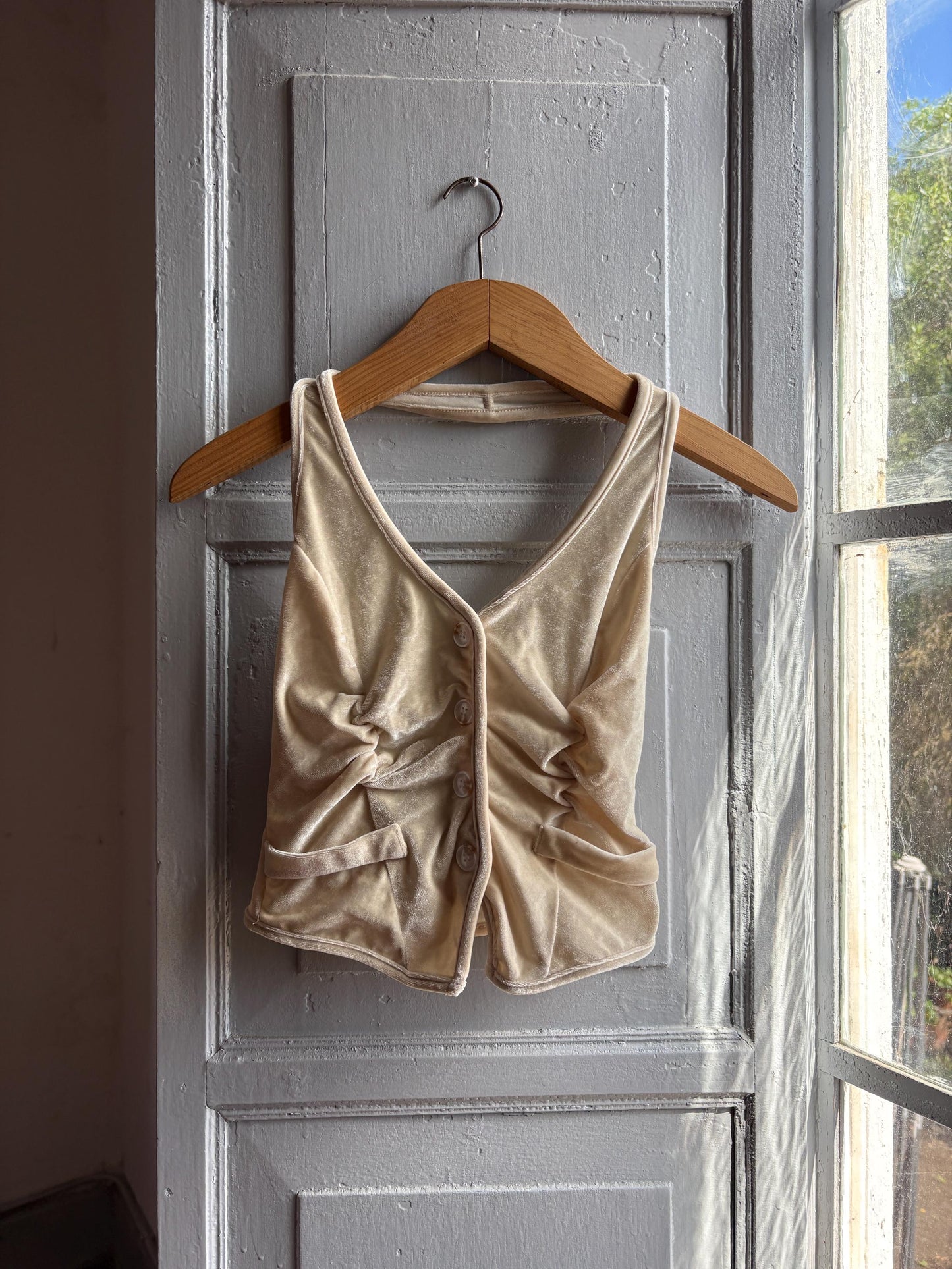 Light Beige Velvet Halter Camisole — additional view 9
