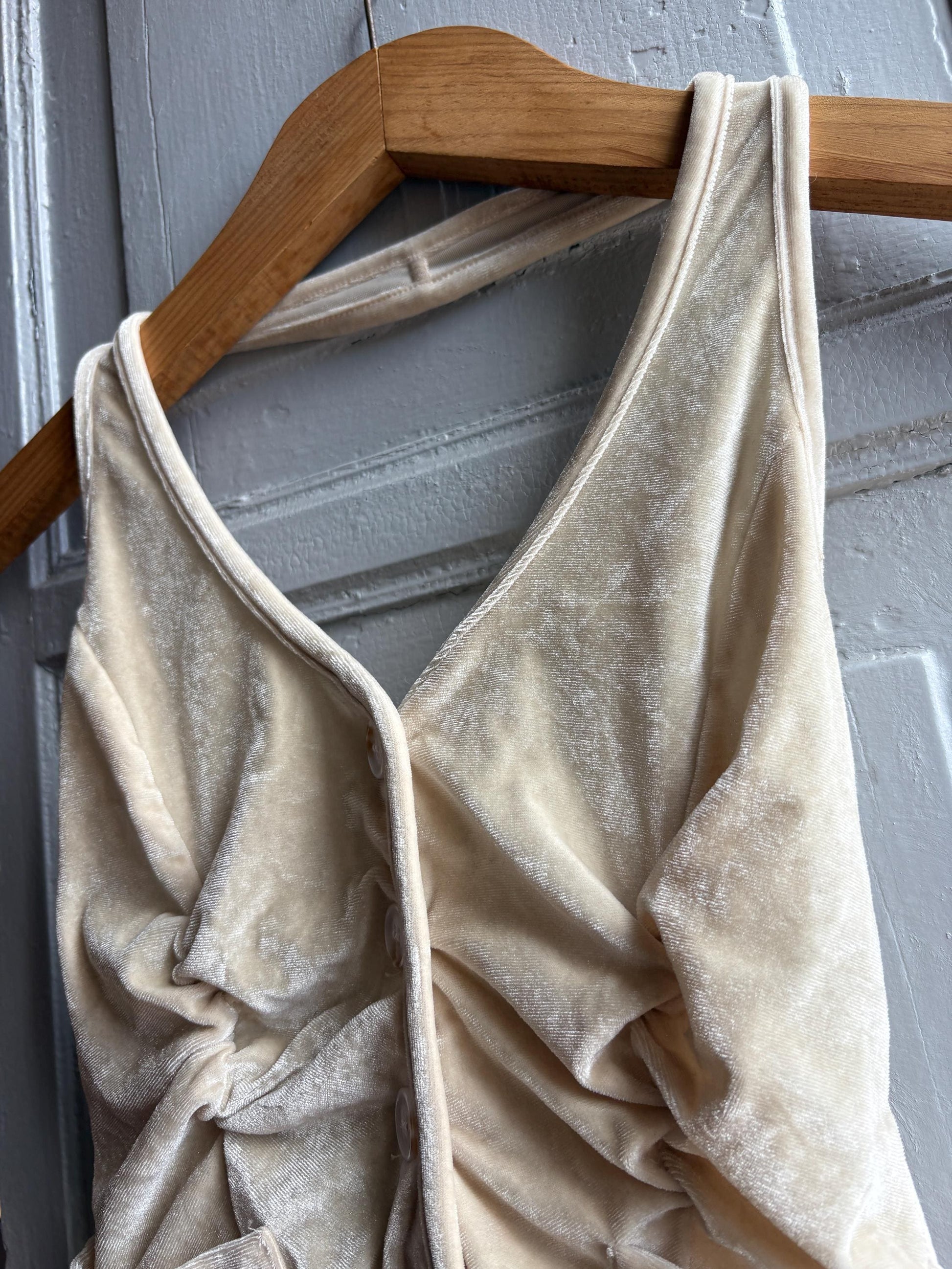 Light Beige Velvet Halter Camisole — additional view 10