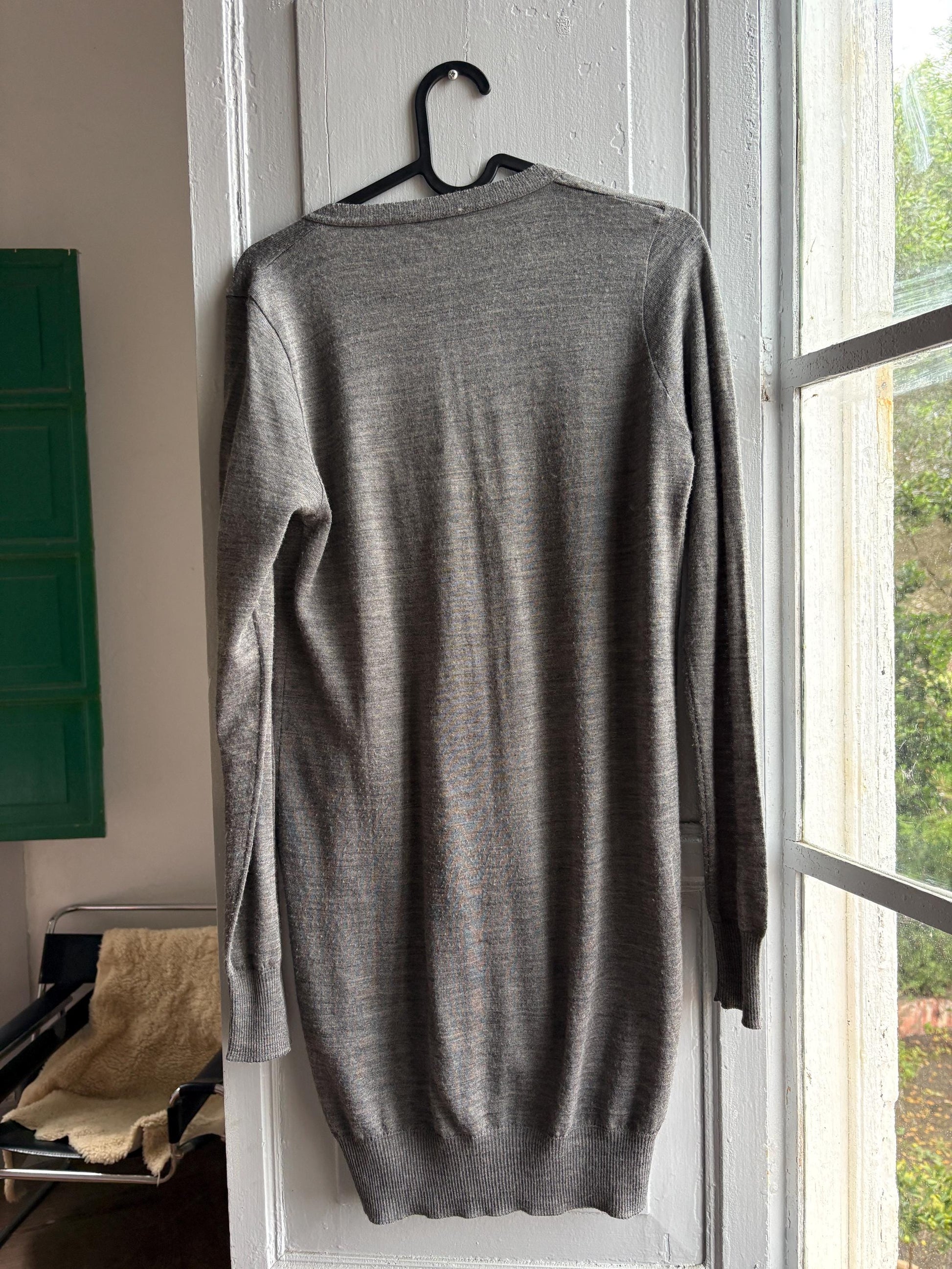 Grey Wool Blend Long Vest — additional view 8