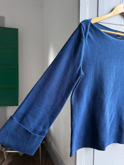 Luxe Blue Cotton Long Sleeve Top — additional view 9
