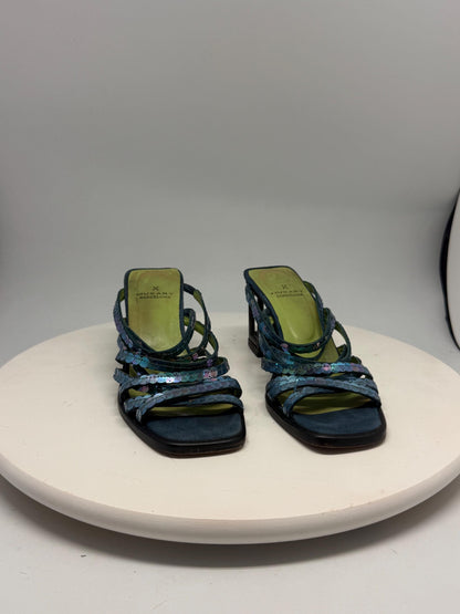 Barcelona Blue Green Leather Heels — additional view 6