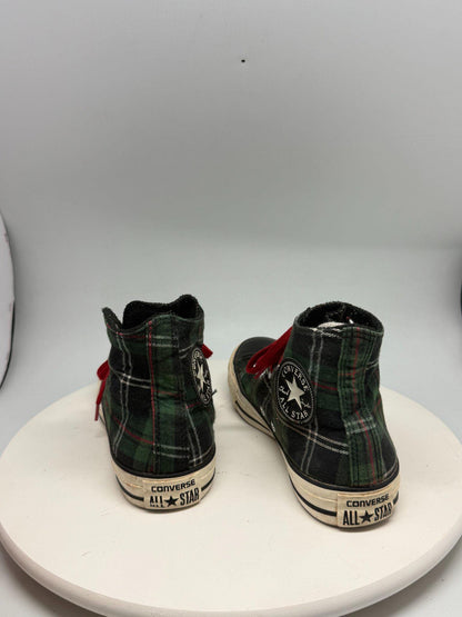 Vintage Plaid High Top Converse Sneakers — additional view 6