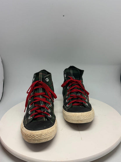 Vintage Plaid High Top Converse Sneakers — additional view 8