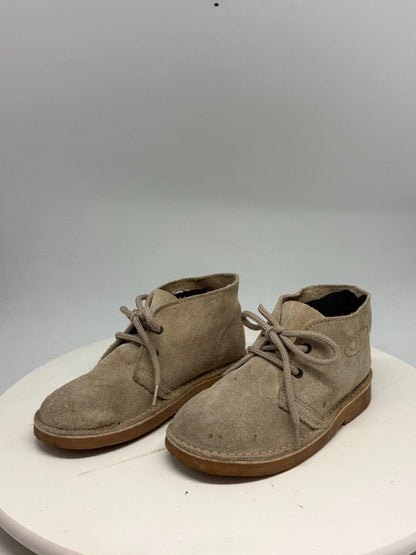 Beige Suede Ankle Boots for Kids — back view