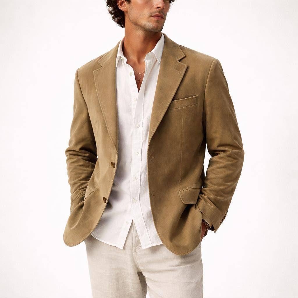 Beige Vintage Oversized Blazer Jacket