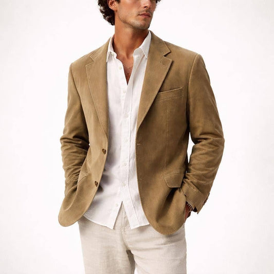 Beige Vintage Oversized Blazer Jacket