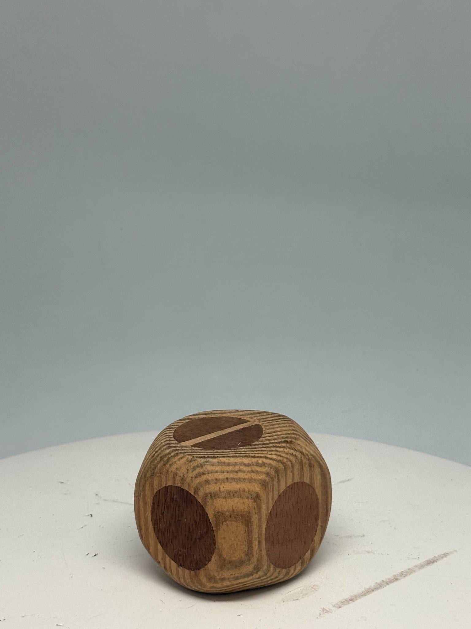 Minimalist Natural Wooden Baby Rattle — back view