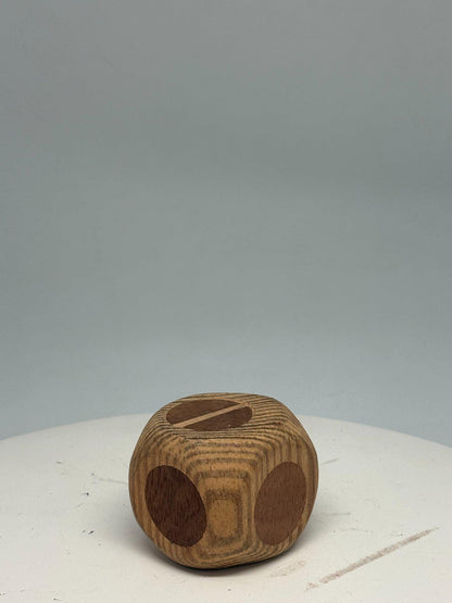 Minimalist Natural Wooden Baby Rattle — back view