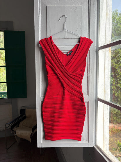 Sexy red bodycon dress, hourglass figure fit, Date night outfit, Valentines dress, XS