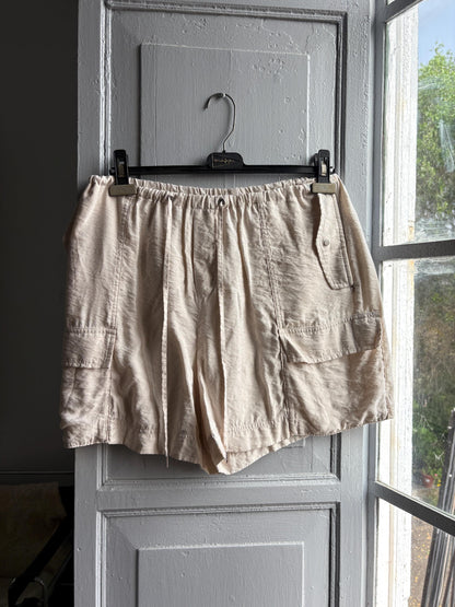 Vintage Beige Oatmeal Summer Shorts — additional view 7