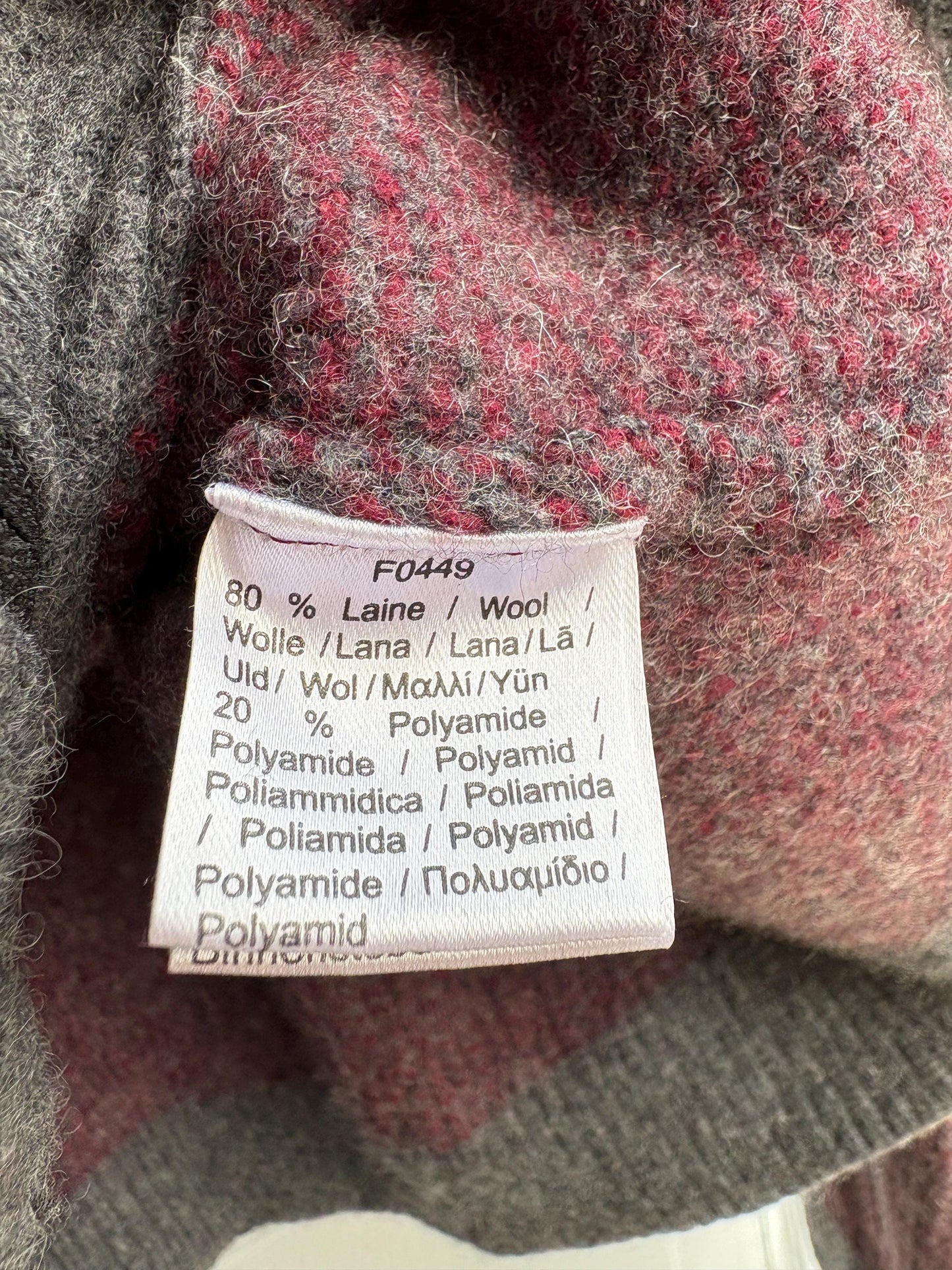 Vintage Red And Grey Wool Cardigan Vest — additional view 12