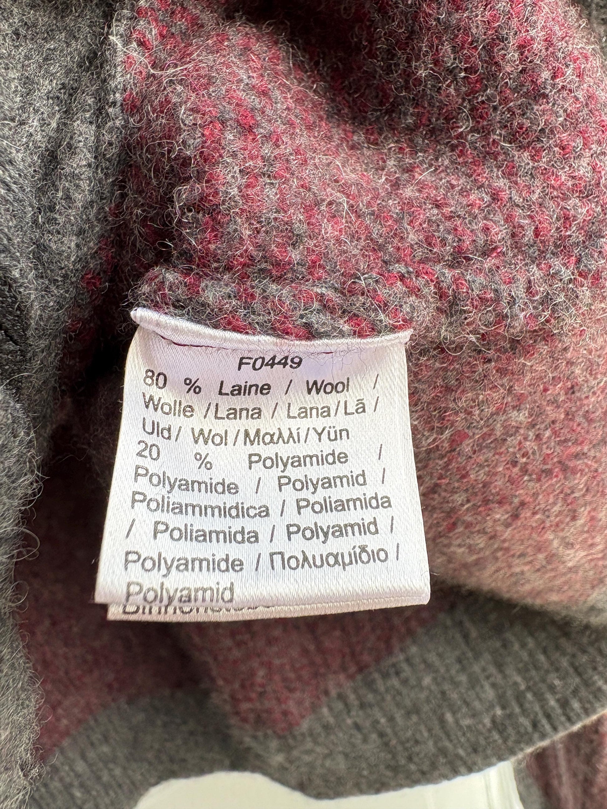Vintage Red And Grey Wool Cardigan Vest — additional view 12
