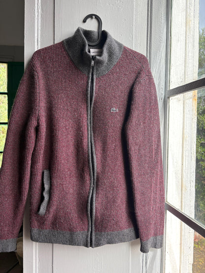 Vintage Red And Grey Wool Cardigan Vest — additional view 7