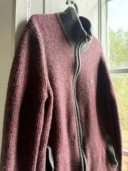 Vintage Red And Grey Wool Cardigan Vest — additional view 8