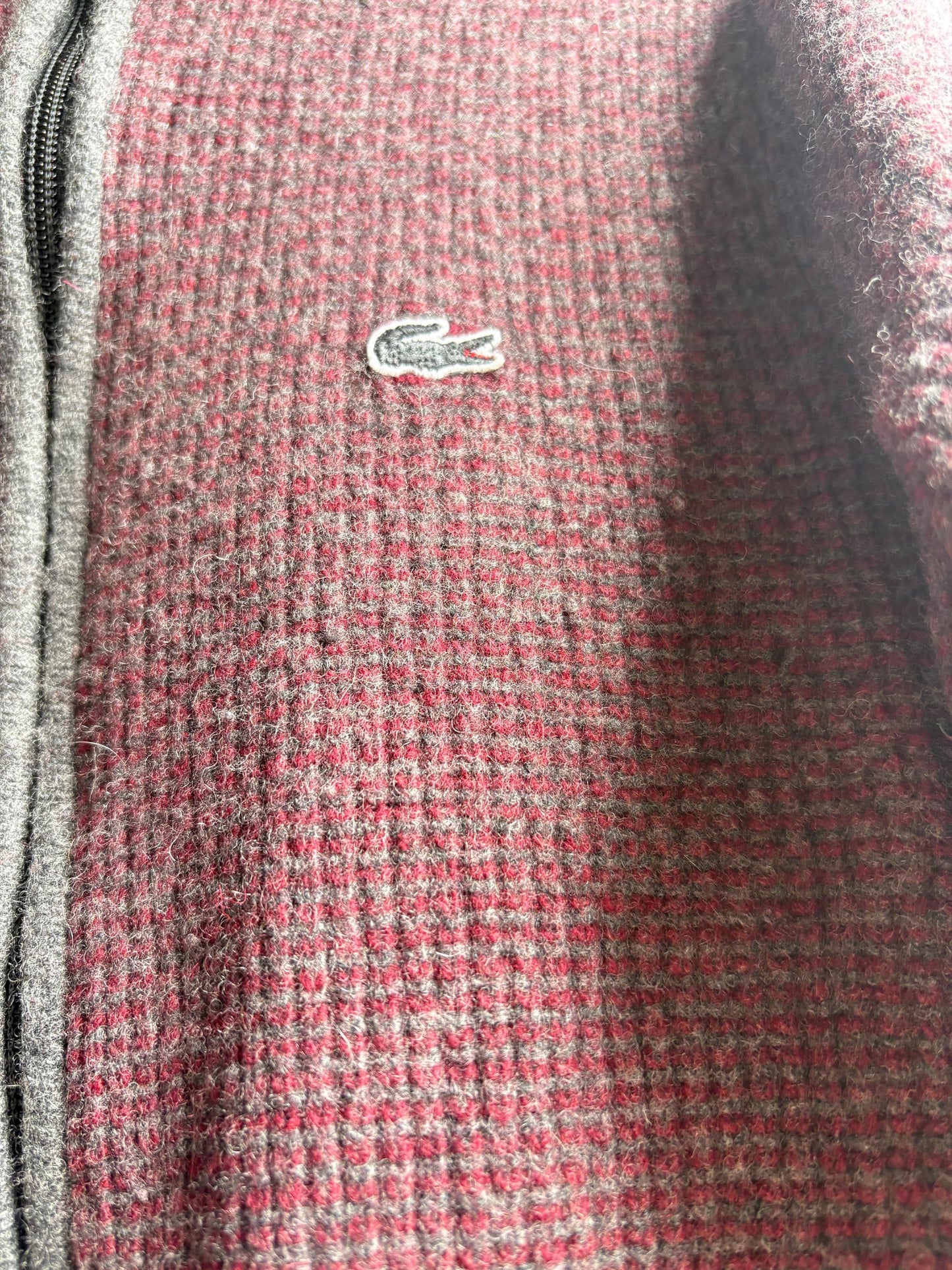 Vintage Red And Grey Wool Cardigan Vest — additional view 9