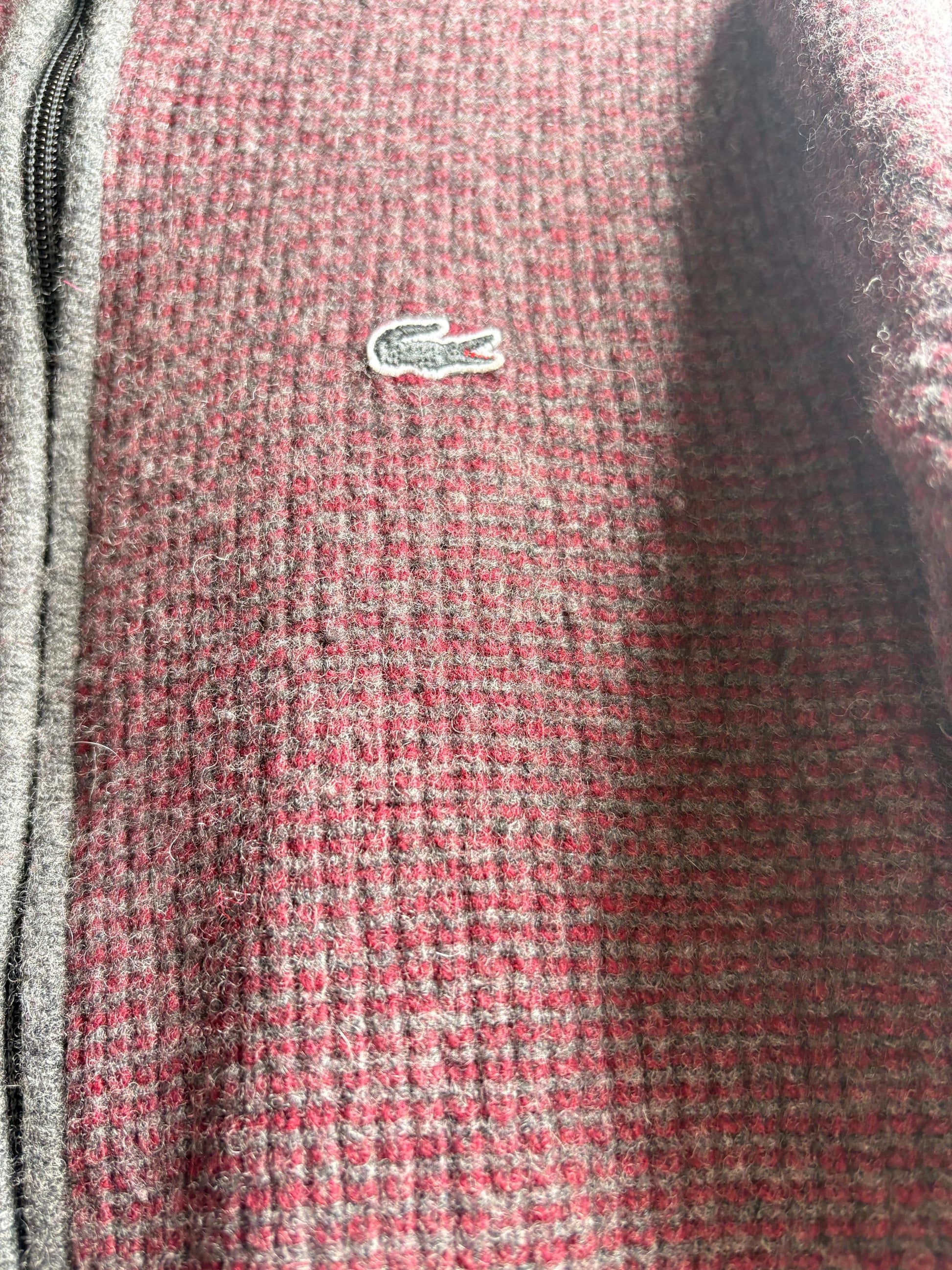 Vintage Red And Grey Wool Cardigan Vest — additional view 9
