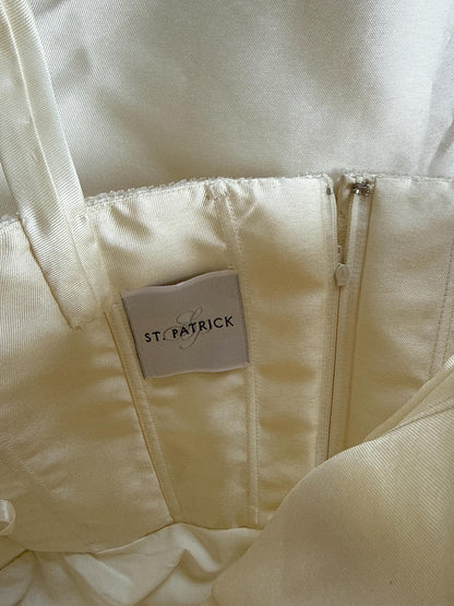 Lace Satin Vintage St. Patrick Wedding Dress — additional view 10