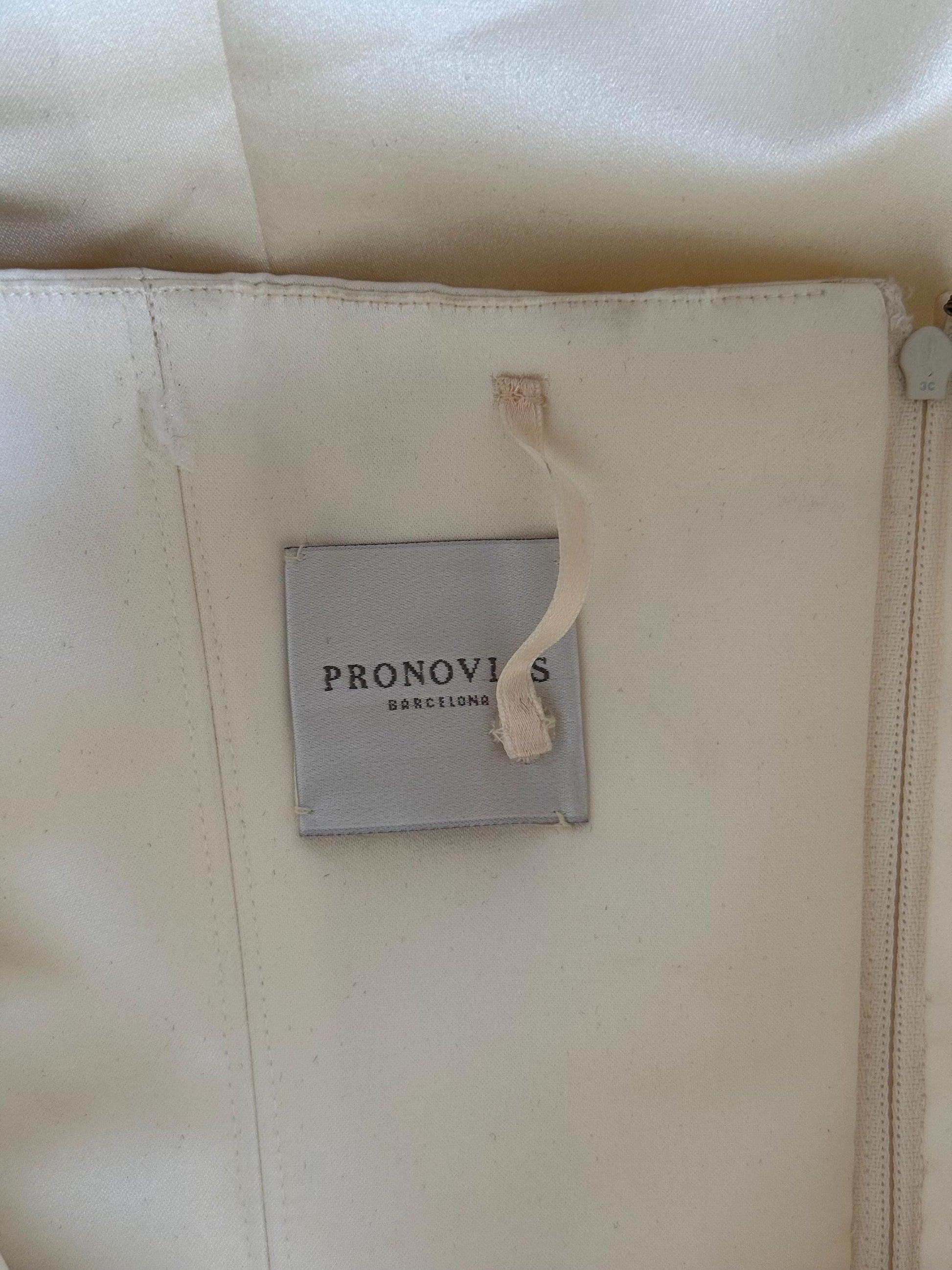 Pronovias White Floral Embroidered Wedding Gown — additional view 11
