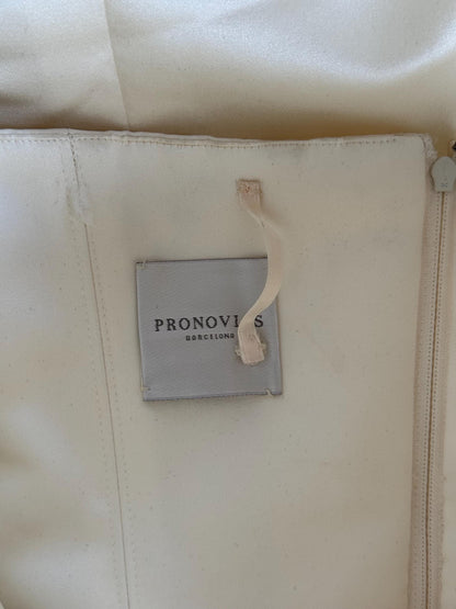 Pronovias White Floral Embroidered Wedding Gown — additional view 11