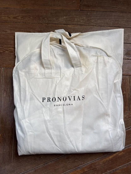 Pronovias White Floral Embroidered Wedding Gown — additional view 12