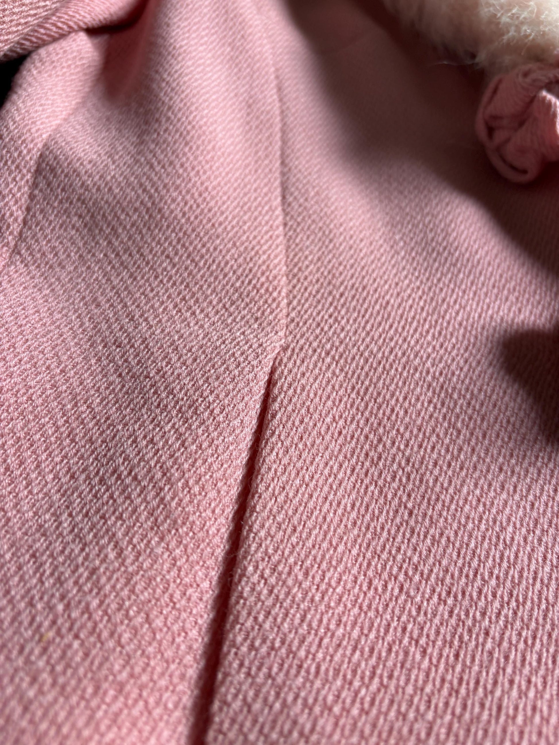 Vintage pink pure wool suit, 2-piece set, size S