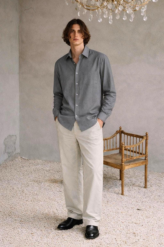 Emanuel Ungaro Grey Gingham Oxford Shirt