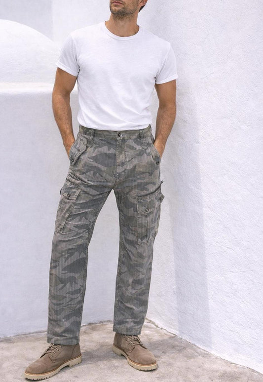 Vintage Gray Camo Cargo Pants